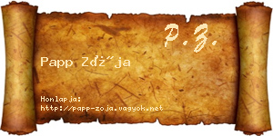 Papp Zója névjegykártya